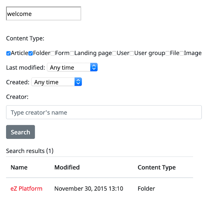 Search Controller with */search* URL path